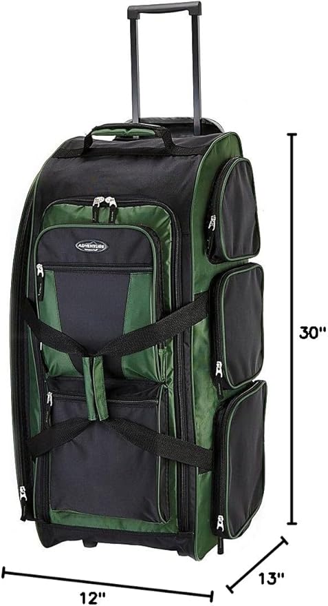 Travelers Club Xpedition 30 Inch Multi-Pocket Upright Rolling Duffel Bag