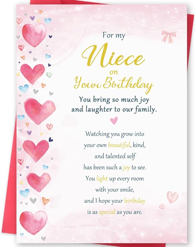 Niece Birthday Card, Unique Birthday Cards for Niece, Adult Gifts from Aunt