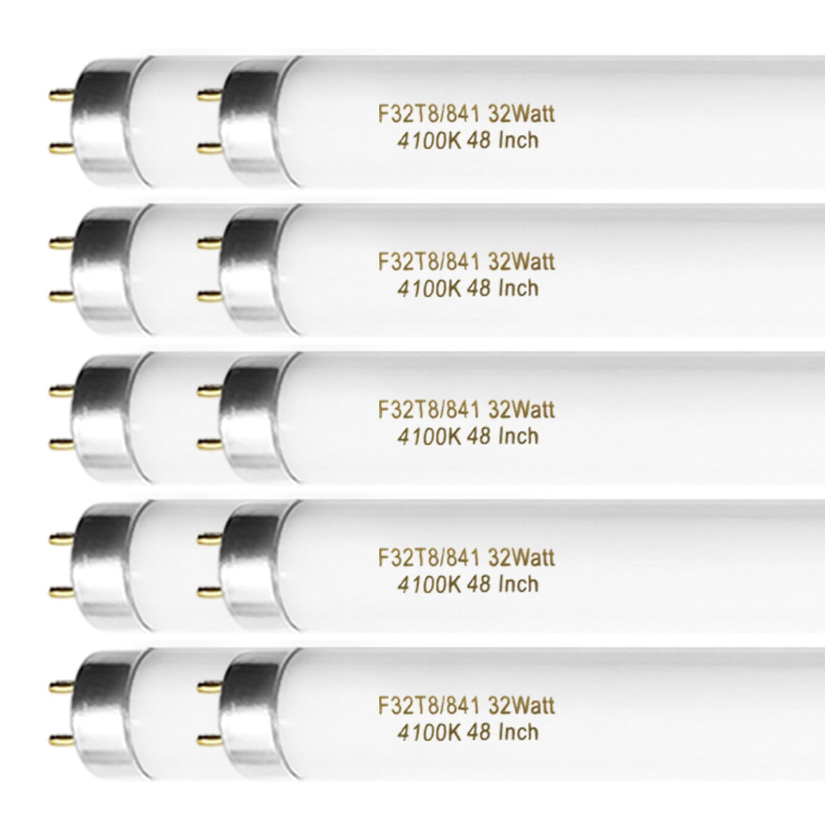 Konideke F32T8/841 32W 48 Inch T8 Fluorescent Tube Light Bulb, T8 Fluorescent Bulbs 4 Foot, 4ft Light Bulb, 4100K Cool White, 2850 Lumens, G13 Medium Bi-Pin Base,10 Pack