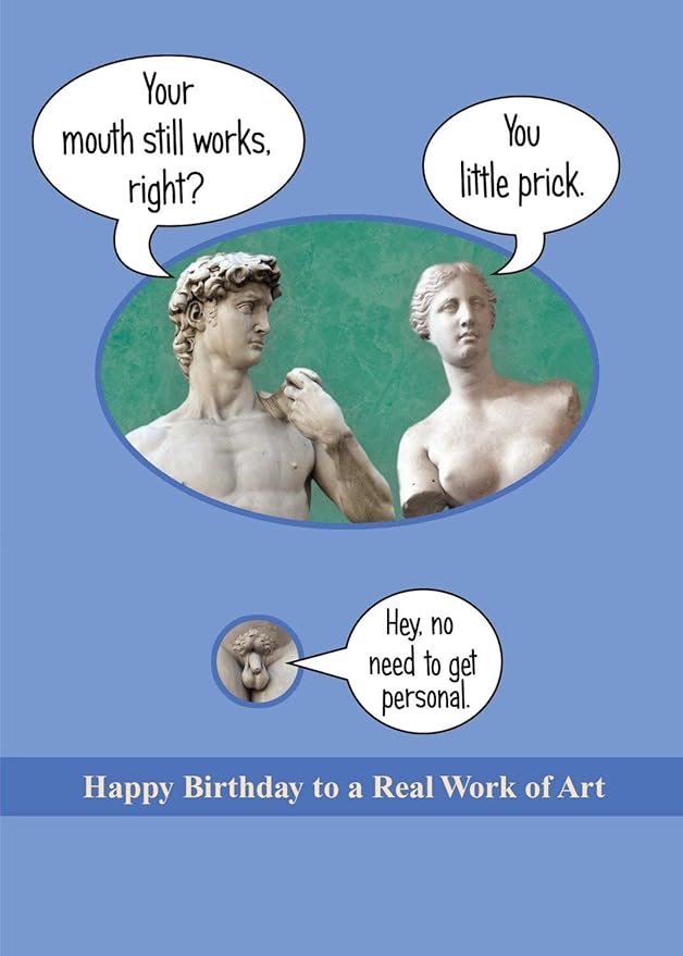 SHADE TREE GREETINGS Funny Adult Birthday Greeting Card (5" x 7") by Smart Alex | 3 Pack + 3 Envelopes (Real Work of Art)