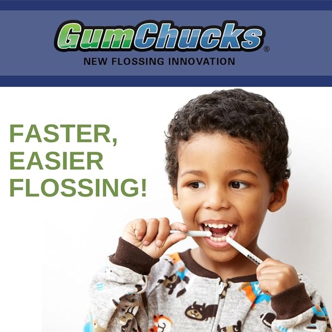 GumChucks Orthodontic Flossers Dental Floss - Floss for Braces - Brace Floss Picks - Gum Flossing Picks - Ortho Dental Flossers (Adult Starter Pack)