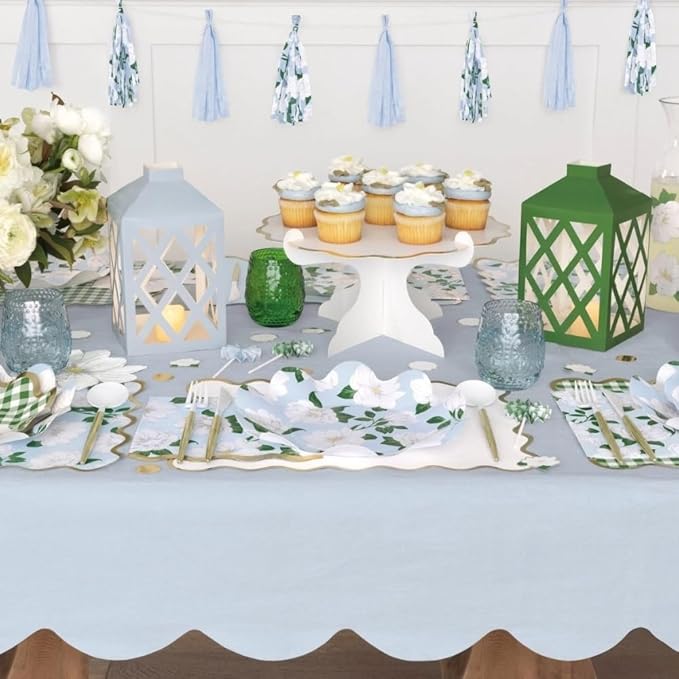 Charming Garden Party Fabric Tassel Garland - 7 ft. (1 Pack) - Elegant Plain Purple & Floral Design - Perfect for Garden Parties, Spring Celebrations, and Outdoor Events