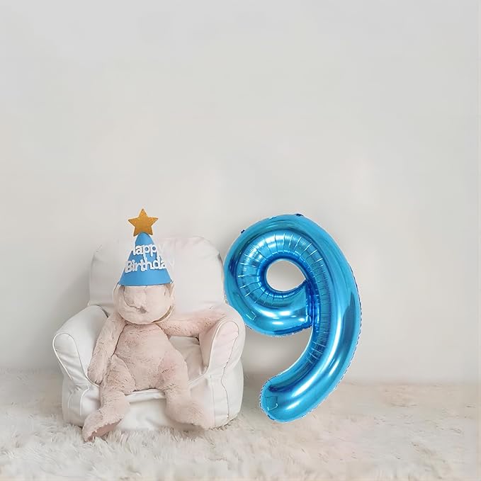 40 Inch Blue Number Balloons, Helium Mylar Foil Number Balloons for Birthdays, Number 9 Balloon for Party Wedding Bachelorette Birthday Bridal Shower Graduation Anniversary Celebration Party