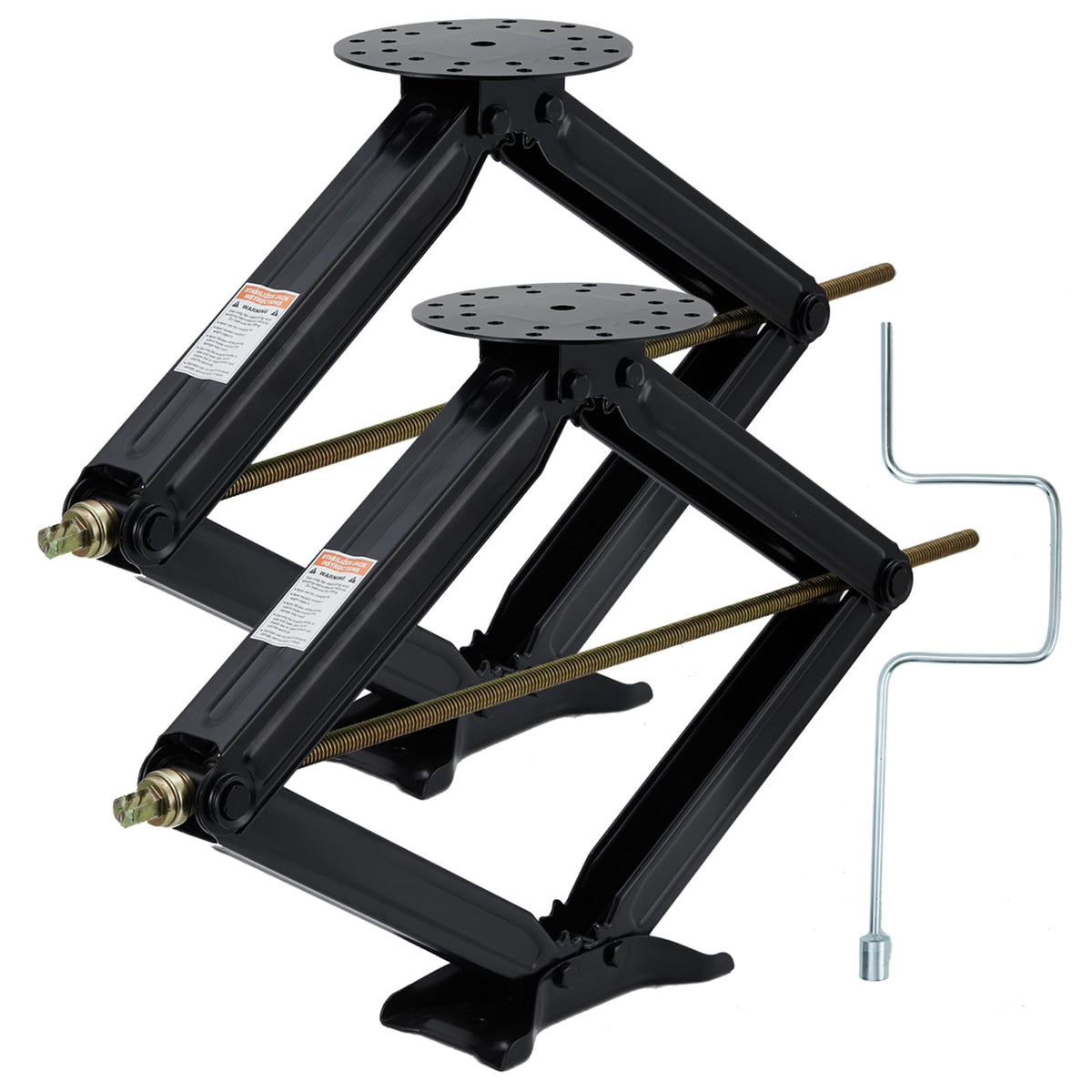 Garvee 30 in RV Scissor Jack - 7500 LB Heavy Duty Leveling Stabilizer with Crank Handle, Stable Base, 4 in-30 in Adjustable Heig