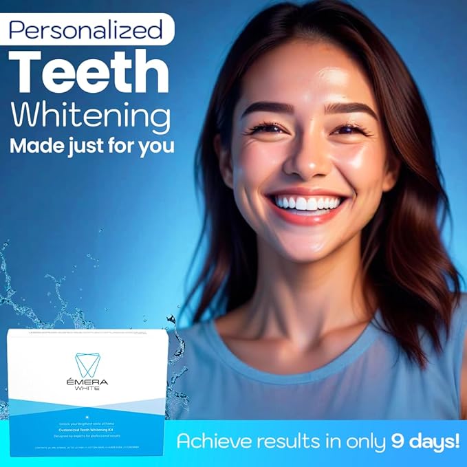 Emerawhite Teeth Whitening Kit - Personalized 9-Day Tooth Whitener - Professional Snow Whitening for Radiant Smiles | Enamel Safe