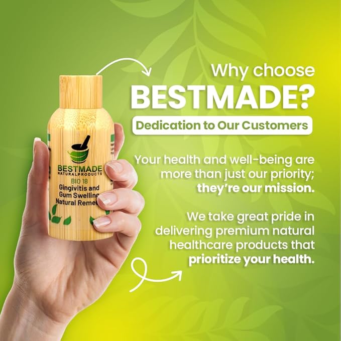 Bestmade Natural Gingivitis Remedy BIO18 - Boost Oral Health Naturally, Fight Halitosis, Support Healthy Gums, Extra Strength Mineral Cell Salts, Alternative to Over-The-Counter Products, 350 Pellets