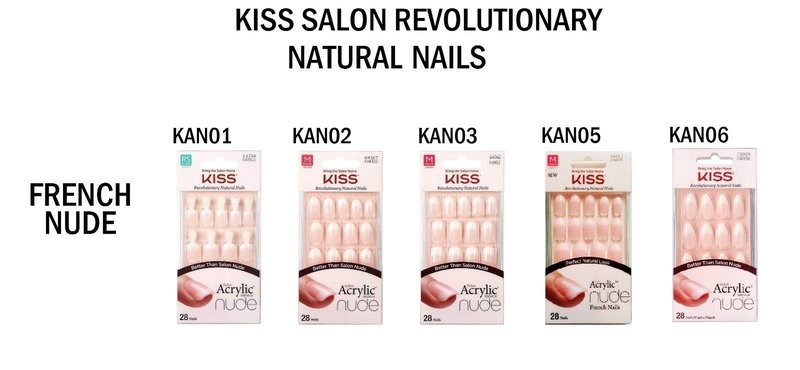 Kiss Salon Acrylic Nude French 28 Count Medium Length Flat (Pack of 6)