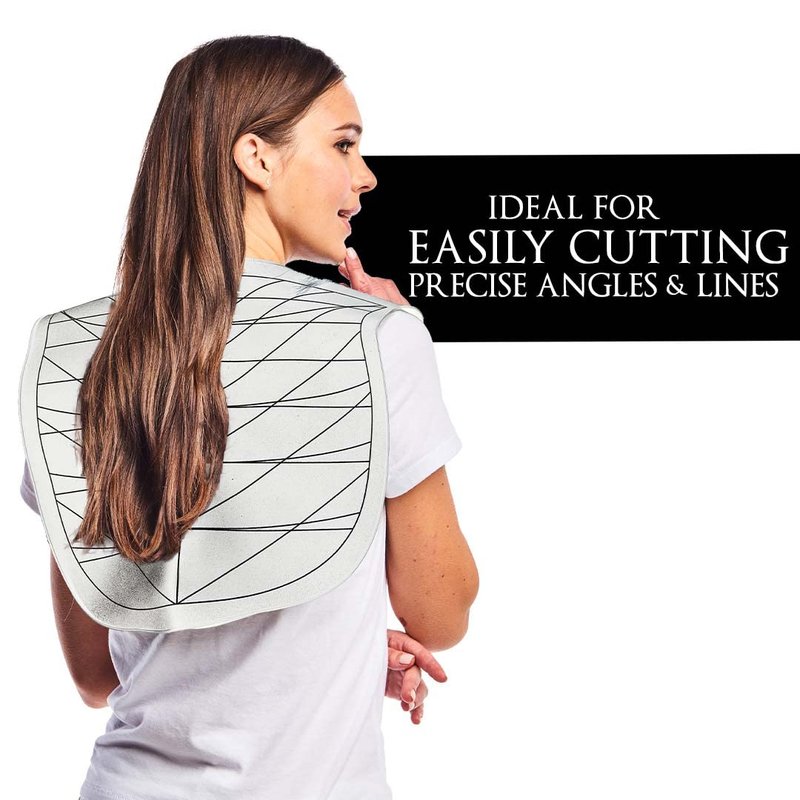 Betty Dain Hair Cutting Guide Collar, Angular and Straight Cutting Guidelines, Weighted Front to Keep Collar in Place, Non-slip, Waterproof Rubber Material, Gray