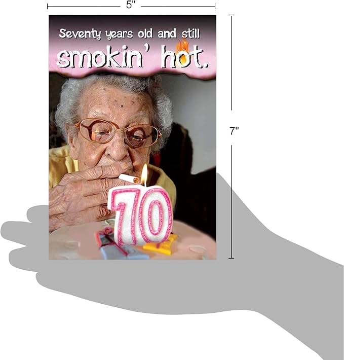 NobleWorks - Humorous 70th Milestone Birthday Greeting Card with 5 x 7 Inch Envelope (1 Card) Years Old and Hot Milestones 70 8975