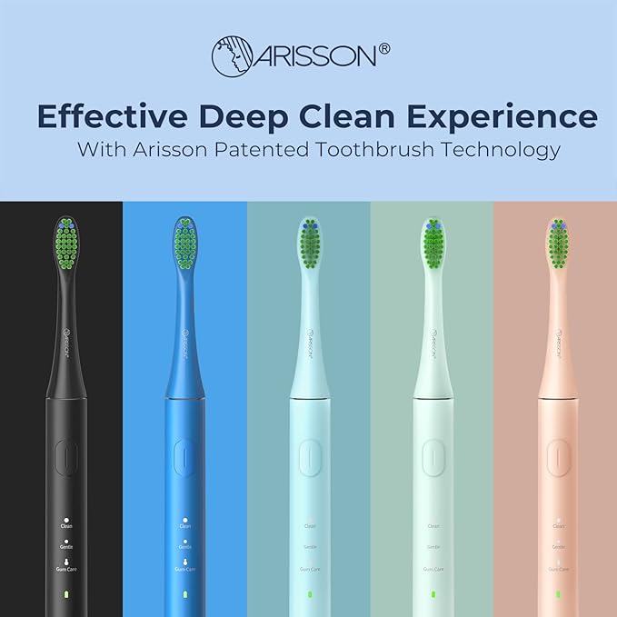 ARISSON Sonic Electric Toothbrush for Adults and Kids, 40,000 VPM Power Toothbrush, 1.5H Fast Charge Ultrasonic Electric Toothbrushes with 2 Minutes Smart Timer, 1.6 Oz Travel Toothbrush, Peach Orange