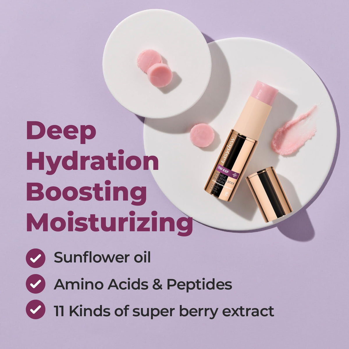 EASYDEW EGF Plumping Peptides Eye Stick Balm for Fine Lines, Wrinkles & Sagging Skin, On-the-go Dark Circle Under Eye Treatment I Not Tested on Animals, Clean K-Beauty, 8g