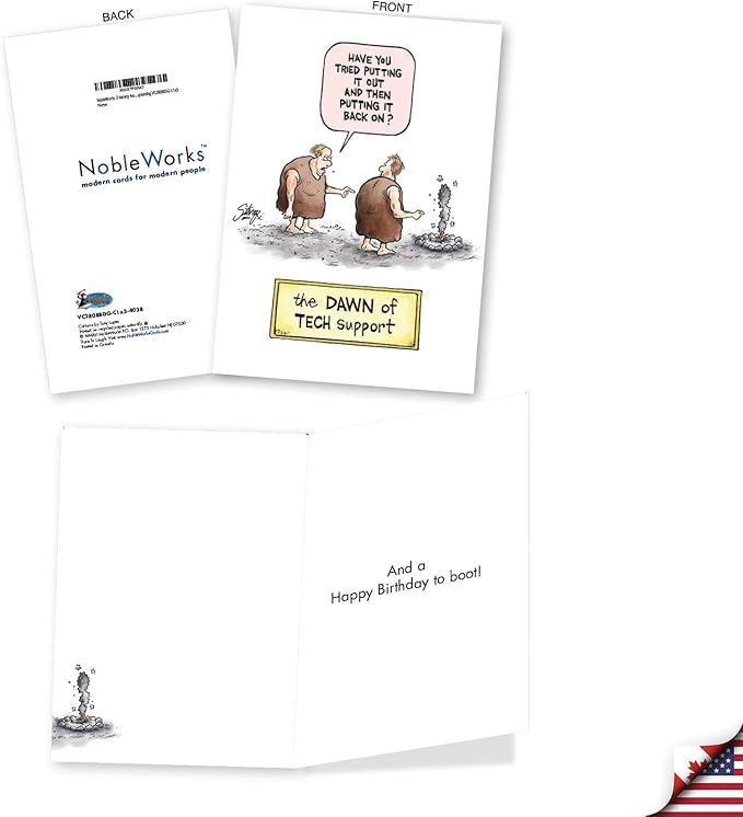 NobleWorks Assorted 3 Pack of Hysterical Birthday Greeting Cards for Men with 5 x 7 Inch Envelopes (3 Designs, 1 Each) Mansplaining VC2808BDG-C1x3