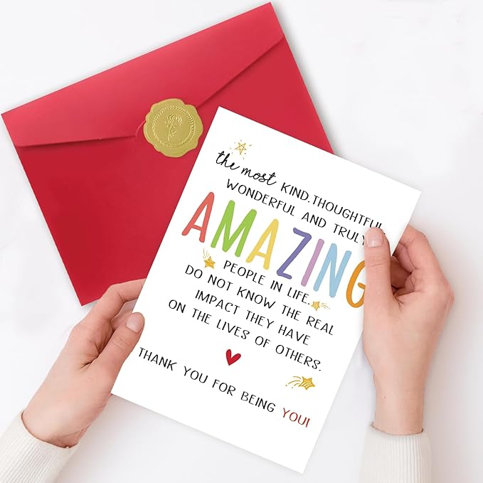 Cute Thank You Card for Best Friend Bestie, Appreciation Gifts for Teacher Boss Coworker Doctor, Sweet Friendship Card for Him Her