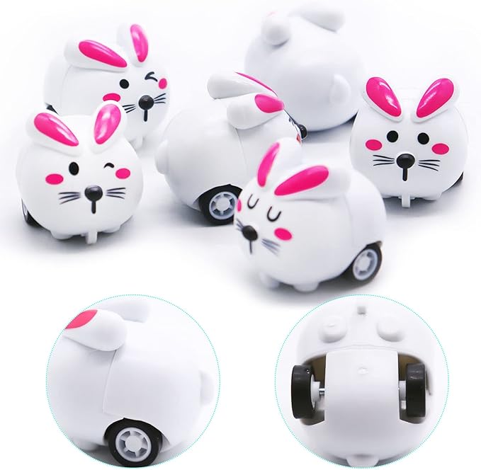 30 PCS Easter Rabbit Toy Cars,Rabbit Toys Pull Back Cars,Mini Bunny Toys for Easter Basket Stuffers,Easter Egg Stuffers,Party Favors,Classroom Prizes,Birthday Gifts,Kids,Girls,Boys