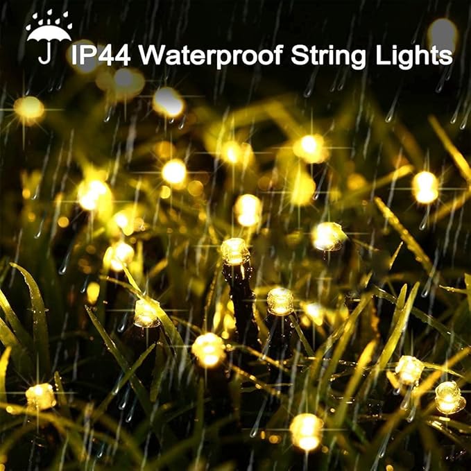Christmas Decorations Outdoor String Lights - 25m/82ft 220 LEDs 8 Modes Memory Function End-to-End Extendable Plug in Waterproof Fairy Light for Thanksgiving Halloween Wedding Patio Decor - Warm White