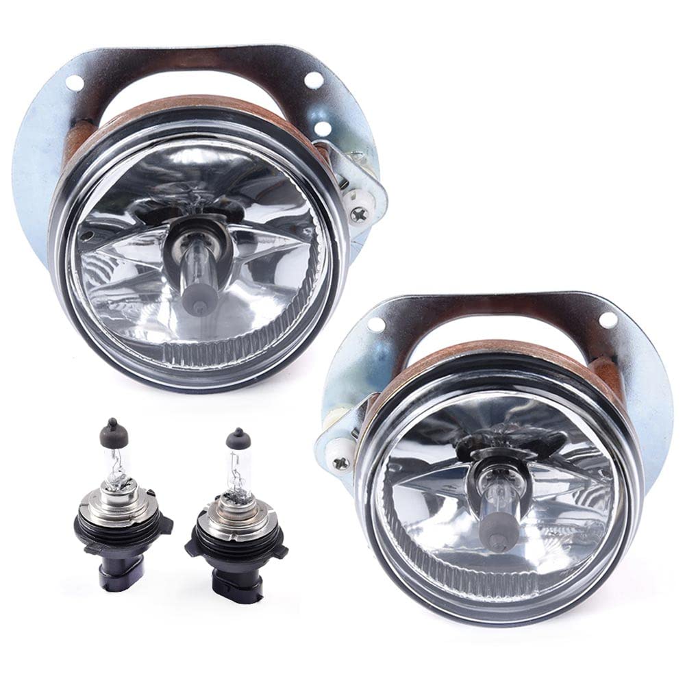 Front Bumper Fog Lights w/Bulbs Pair Fit Benz C-Class W204 W216 W164 C300 C63 AMG C350 2006-2014 MB2593120 MB2592120 Clear Lens