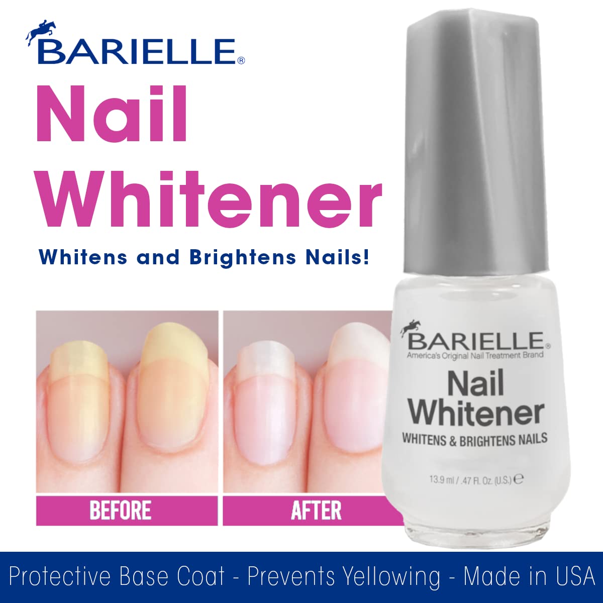 Barielle Nail Whitener for Yellow Nails or Dull Nails .47 Ounce - Whitening for Nails, Treats Yellow Nails