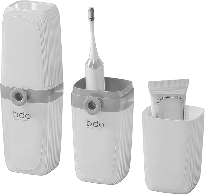 Toothbrush Travel Case Portable White Toothbrush Holders with Cover Leakproof Toothbrush & Toothpaste Holder for Traveling School Camping Business Trip Bathroom