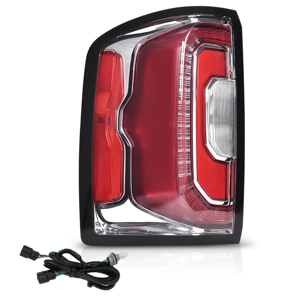 G-PLUS Left LED Tail Light Assembly Rear Lamp w/Bulb Compatible with GMC Sierra/Denali 1500 2016 2017 2018, Fit GMC Sierra 1500