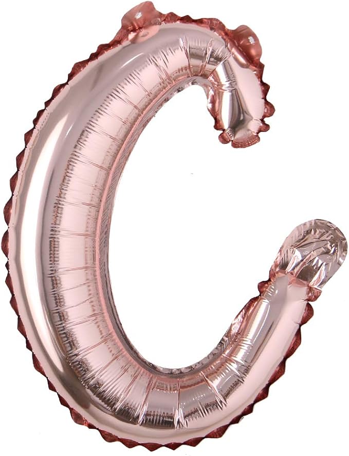 18 Inch Rose Gold Happy Birthday Balloons - Lowercase Letters Handwriting Style, Birthday Party Decoration