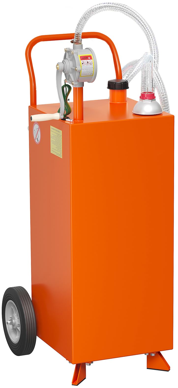 GarveeTech 35 gal Fuel Caddy,Fuel Storage Tank with Manual Transfer Pump,Gasoline Diesel Fuel Container for Cars, Lawn Mowers, A