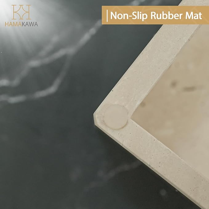 Natural Marble Tissue Box Cover, Beige Tissue Organizer L 10 x W 5.5 x H 3.5 Inch, Heavy Stone Decorative Box, Square Tissue Box Holder for Home Decor, Kitchen, Bathroom