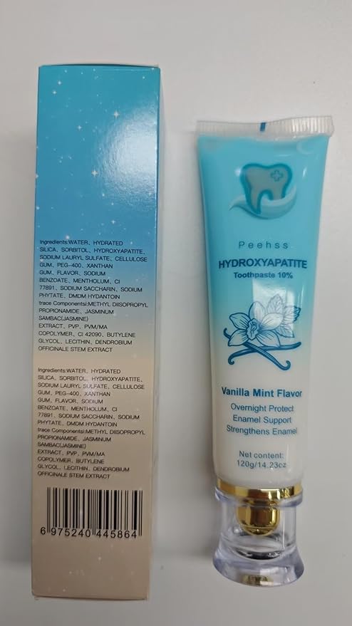 Hydroxyapatite Toothpaste 10% + Niacinamide Whitening Toothpaste, Enamel Repair & Gum Care, Nano Hydroxyapatite - Sensitivity Relief, Whitening, Fluoride-Free, Breath Freshening