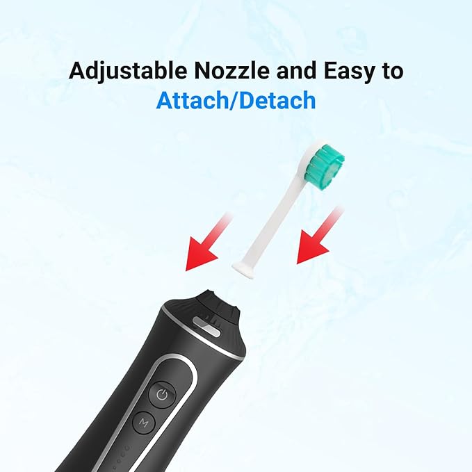 Professional Water Flosser - Advanced Dental Care for a Healthier Mouth, Gum, and Teeth - IPX7 Waterproof Oral Irrigator | 7 Replacement Tips, Travel-Friendly, Rechargeable - Oral Hygiene (2 Pack)