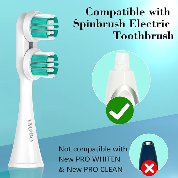 YMPBO Replacement Heads Compatible with Spinbrush PRO Clean/PRO+ Gum Health Powered Toothbrush, Brush Head Replacement Refill, 10 Pack