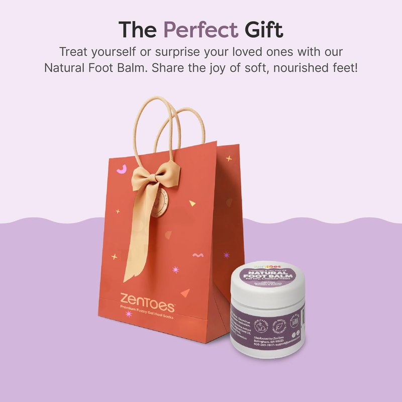 ZenToes Natural Foot Balm | Hydrating Cream for Dry, Cracked Heels & Feet | Enriched with Coconut, Tea Tree, Jojoba & Vitamin E Oils | Soothes & Softens Rough Skin | 2oz