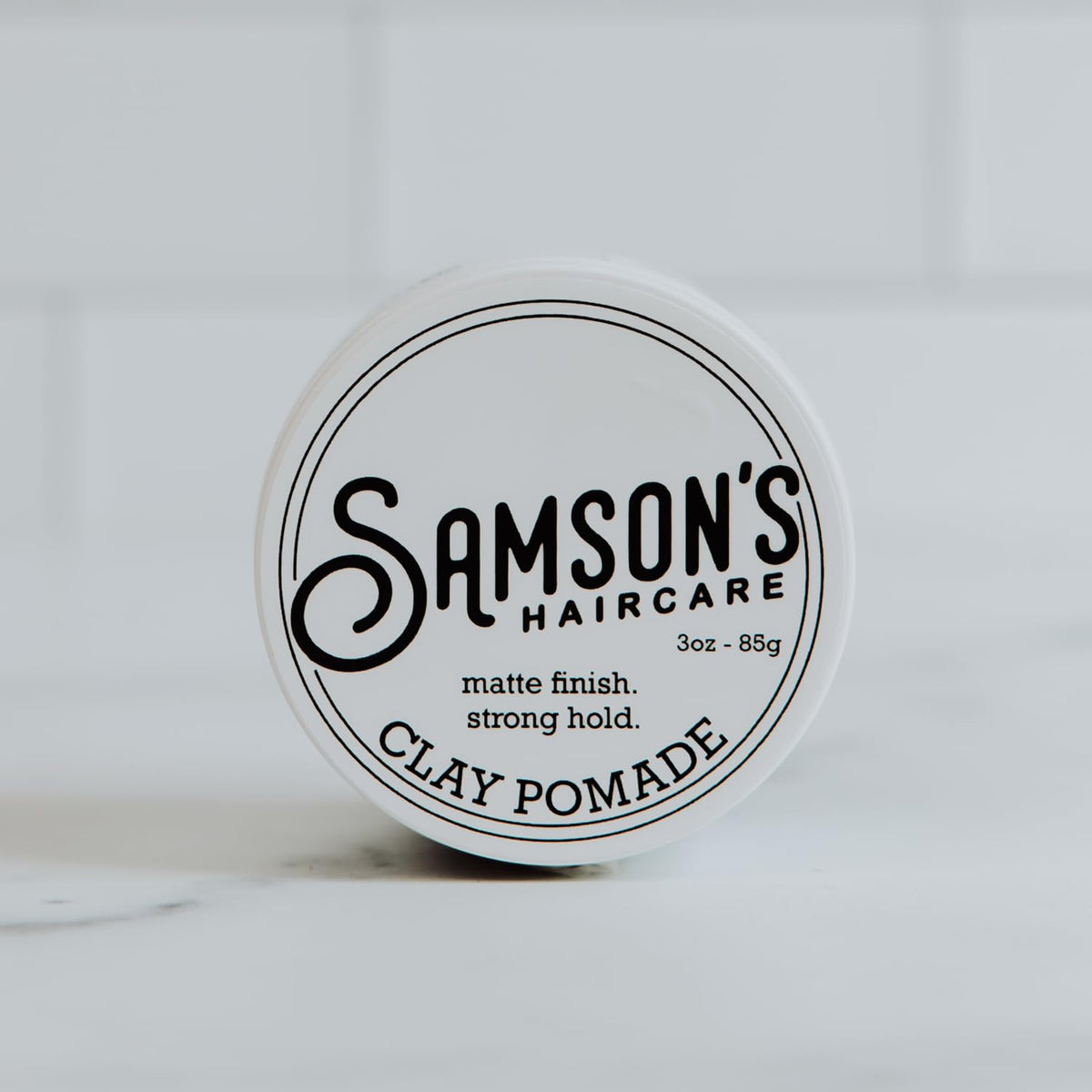 SAMSON'S HAIRCARE Lightweight, Medium Hold, No-Shine, Water-Based Clay Pomade - Nourishes and Holds Hair, 3 oz.
