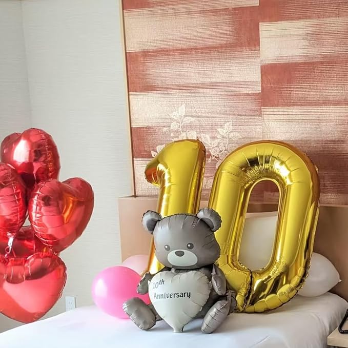40 inch Gold Number Balloon Giant Foil Helium Balloons Gold Number 0 Balloon for Birthday Party Anniversary Decorations Supplies