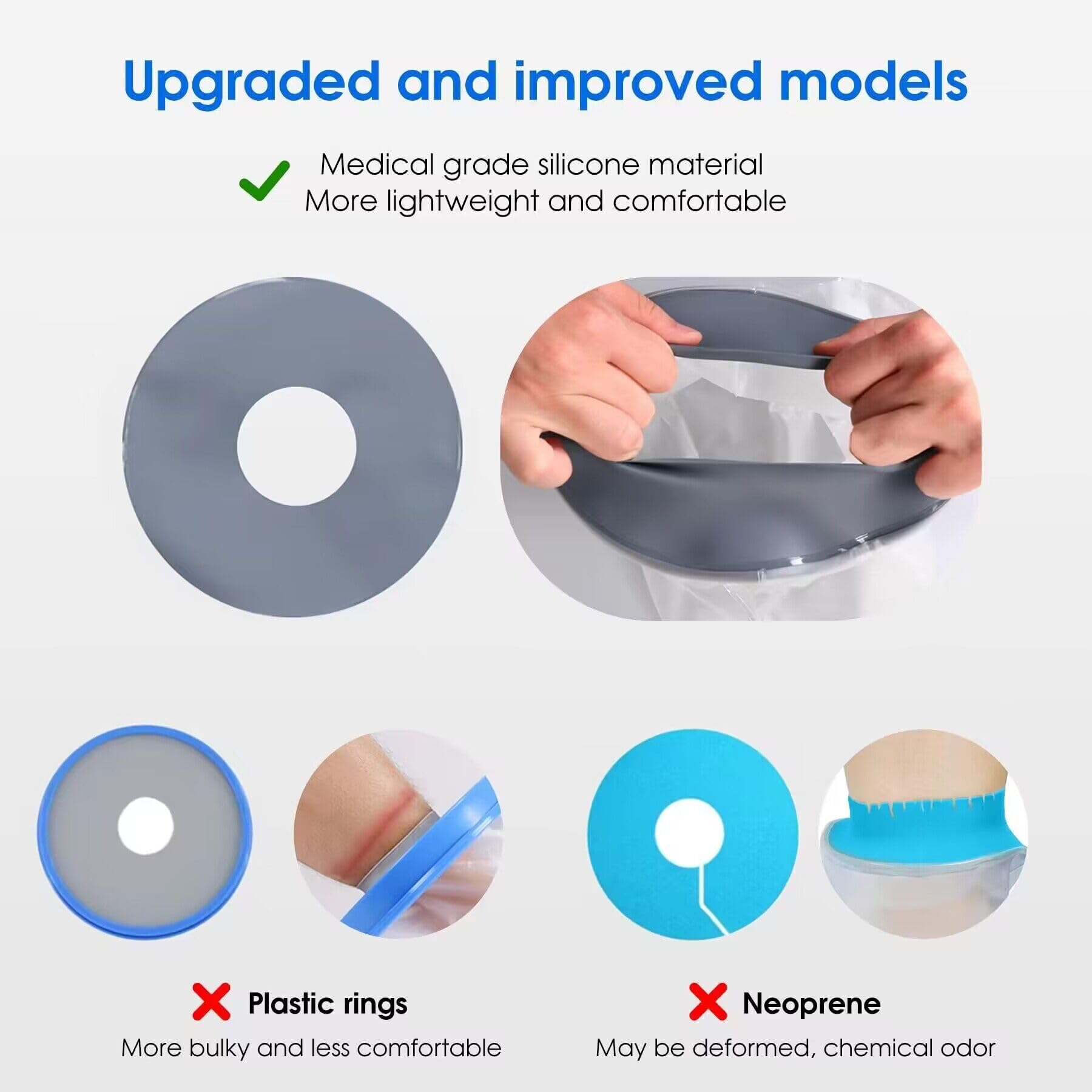 COMFYTHERA Waterproof Cast Cover for Shower Ankle Wound Protector Bath Adult Watertight Cast Bag Showering for Surgery Foot, Ankle, Burns Reusable (C-Long Leg S)