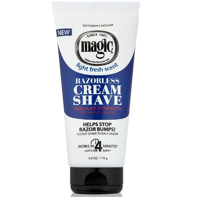 Magic Shave Razorless Cream Shave, Light Fresh Scent, Regular Strength 6 oz (Pack of 4)