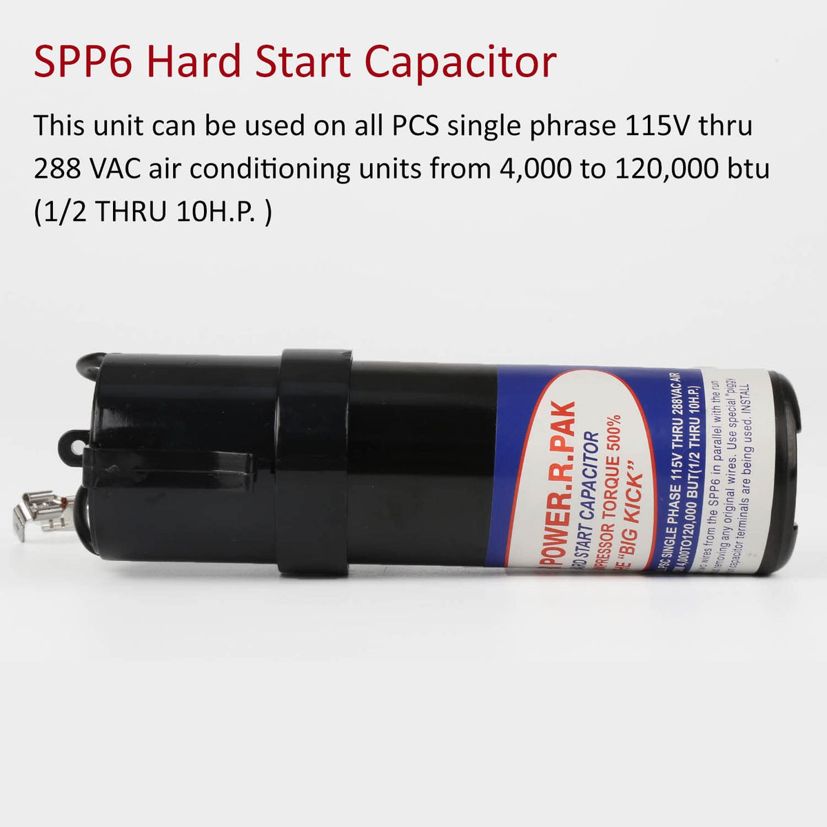 SPP6 Relay/Capacitor Hard Start Kit with 500% Increase Starting Torque for Air Conditioner - Compatible with HVAC Compressor – Replaces SPP6, TJ90HS6,AP4502872,35702, DST-6, ERPP6, HS6, HS650