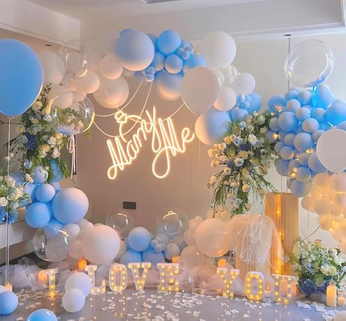 AZOWA 24 Inch Pink and Blue Balloon 10 Large Balloons for Wedding Birthday Baby Shower Decoration