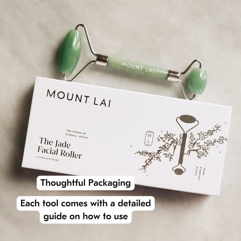 Mount Lai - The De-Puffing Jade Roller for Face | Jade Roller Massage Face Sculptor to De-Puff, Soothe, and Reveal Radiant Skin | Best Face Sculpting Tool for Women | Authentic Jade Facial Roller