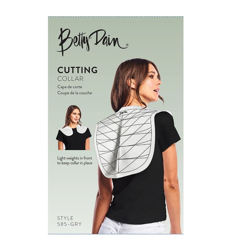 Betty Dain Hair Cutting Guide Collar, Angular and Straight Cutting Guidelines, Weighted Front to Keep Collar in Place, Non-slip, Waterproof Rubber Material, Gray