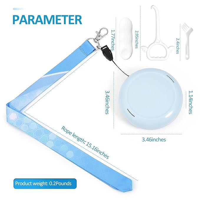 Retainer Case with Mirror and Lanyard,Slim Aligner Case with Vent Holes,Cute Dental Brace Box with Retainer Removal Tool and Brush (Blue with Lanyard)