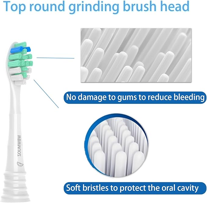 Toothbrush Replacement Heads Compatible with Philips Sonicare, 8 Pack