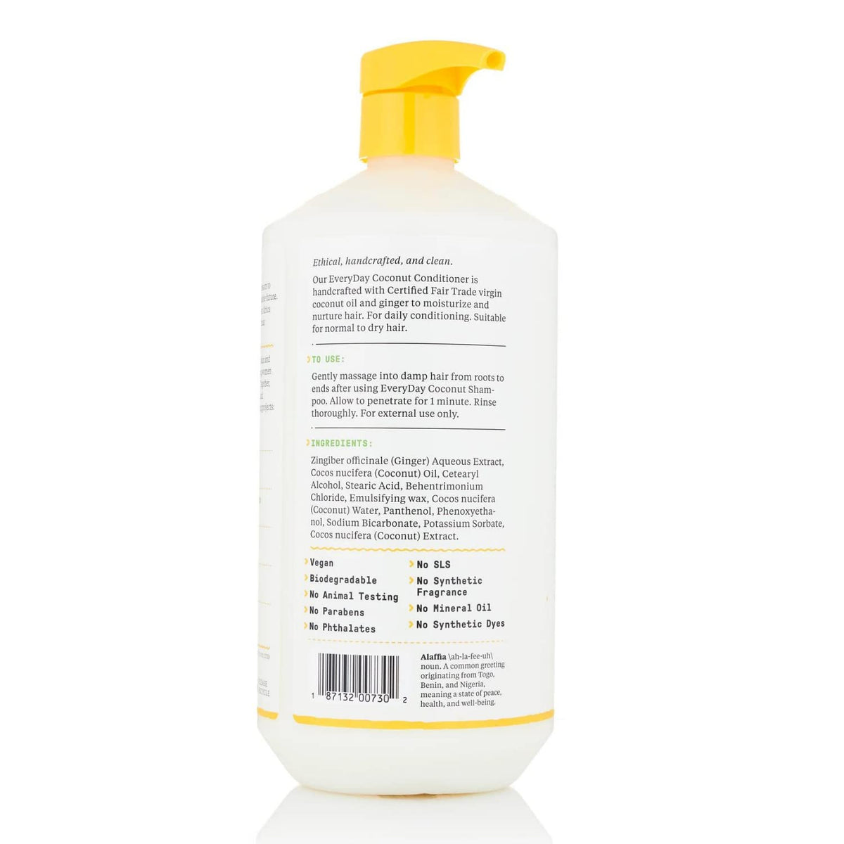 Alaffia Conditioner, EveryDay Coconut – Purely Coconut Hydrating Hair Conditioner, Detangler, Frizz Control, 32 Oz Ea