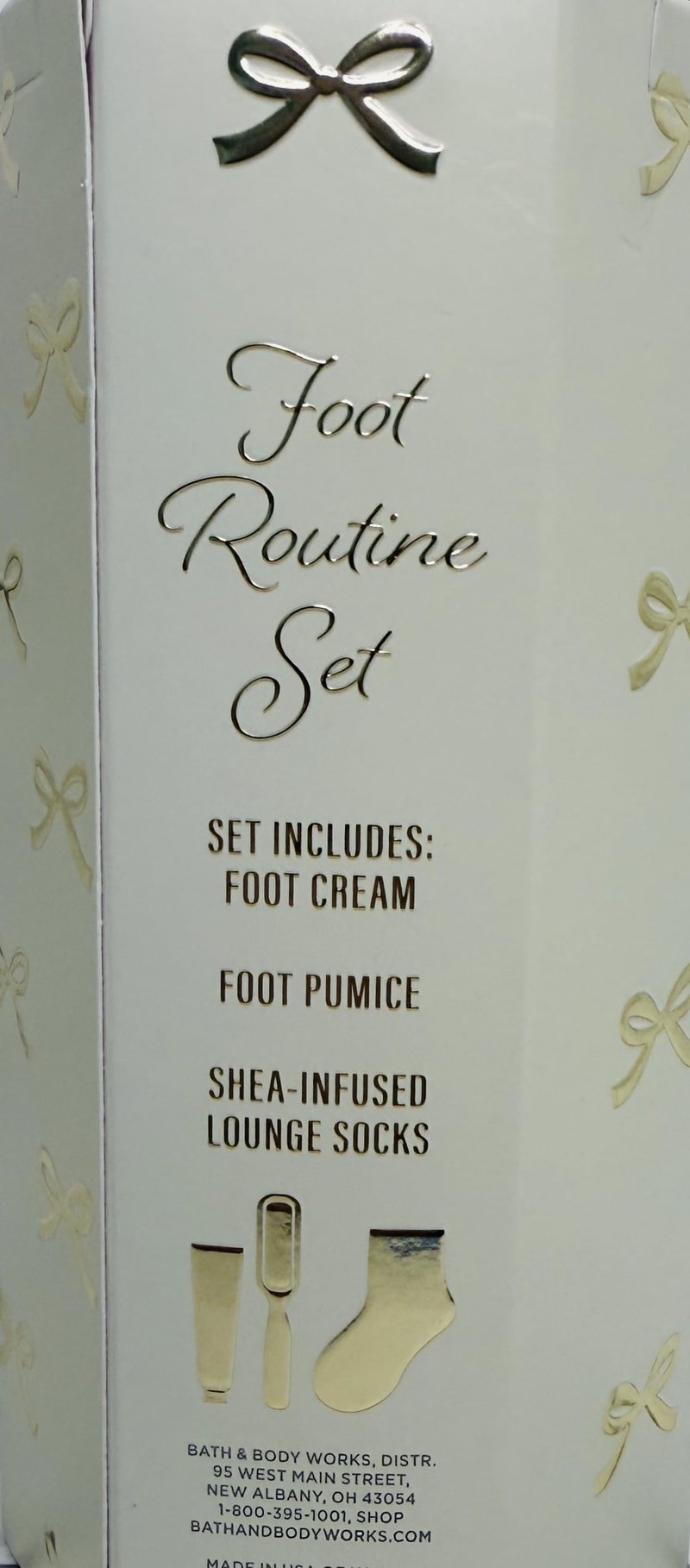 Bath and Body Works Pedicure Foot Routine Mini 3 Piece Gift Set: Socks, Foot Cream and Pumice Stone
