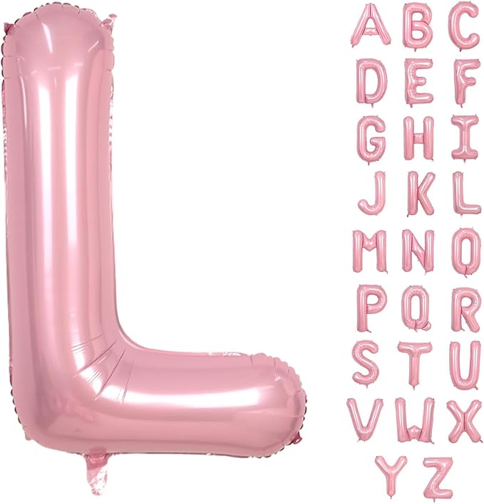 40 Inch Letter L Balloons, Giant Pearl Pink Letter K Balloon, Single Alphabet A-Z Balloon Foil, Light Baby Pink Name Balloons for Girls Women Birthday Party Decoration Baby Shower Anniversary Supplies
