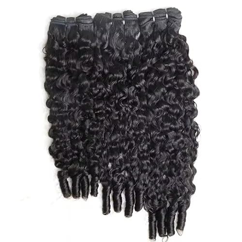 Burmese Curly Bundles Human Hair Unprocessed 100% Real Human Hair Burmese Bundles Water Wave Bundle For Quick Weave Double Weft Natural Black Color 14 16 18 Inch for black women
