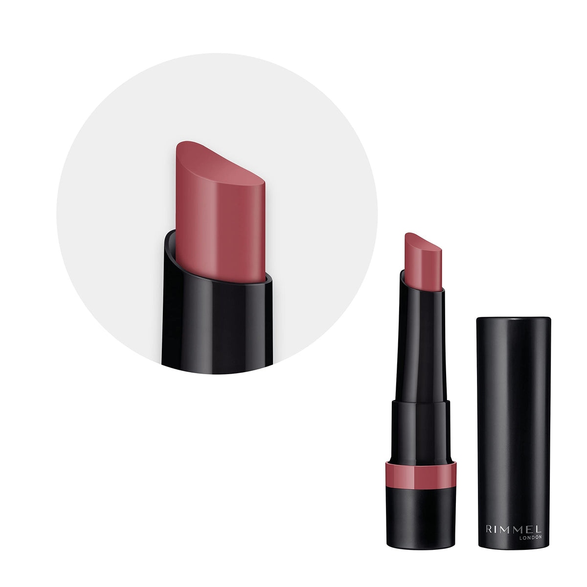 Rimmel Lasting Finish Matte Lipstick, 220 Mauve Bliss (Pack of 2)