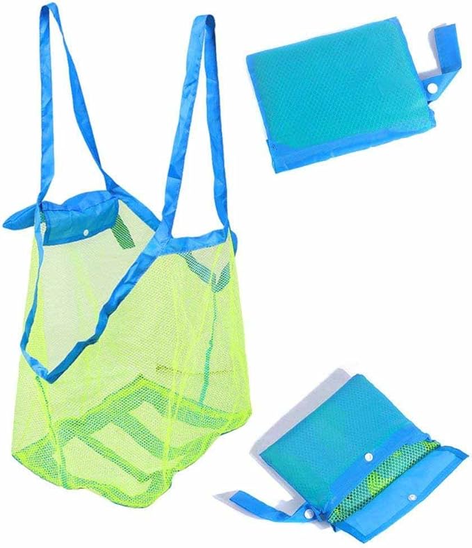 SupMLC Mesh Extra Large Beach Bags and Totes - Holds Toys, Towels, Sand Away - For Children's Toys, Market, Grocery, Picnic