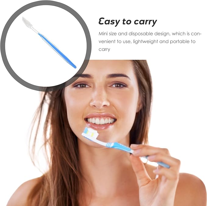 Gogogmee 50Pcs Disposable Toothbrushes Soft Bristles Travel Size Portable Oral Cleaning Brushes for Camping Hotel Use On-The-Go Personal Care