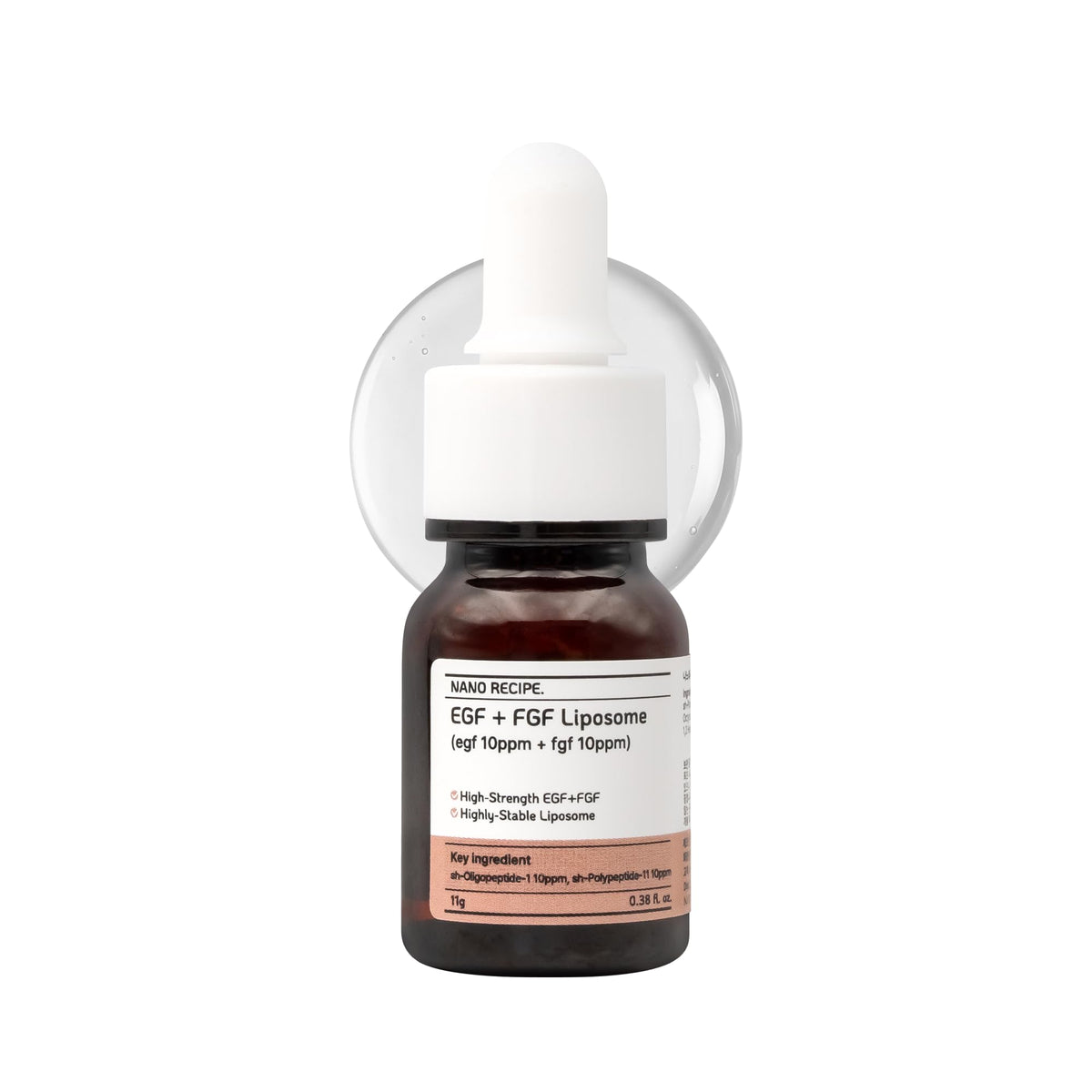 NANO RECIPE EGF + FGF Liposome Korean Skincare Concentrate | Mix 1-2 drops In Your Skin Care Routine Improve Skin Elasticity And Wrinkle Anti Aging, Lightweight, Fragrance-free 10ml