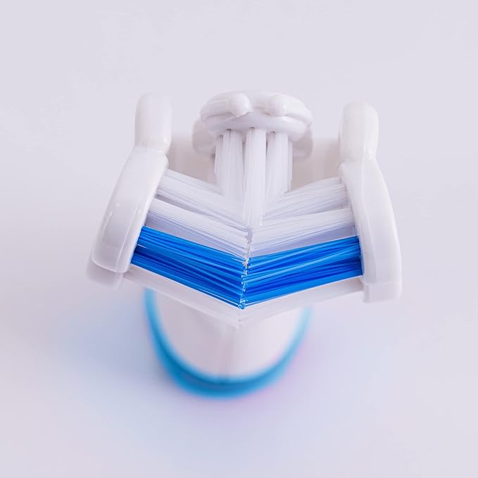 Triple Bristle Replacement Brush Head Refills | Innovative 3 Head Design | Compatible with Triple Bristle Brand Sonic Toothbrush | Color Changing Indicator Bristles | 2 Pack (Blue & Pink)