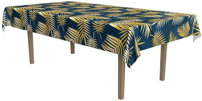 Beistle Gold Palm Leaf Design Party Tablecover